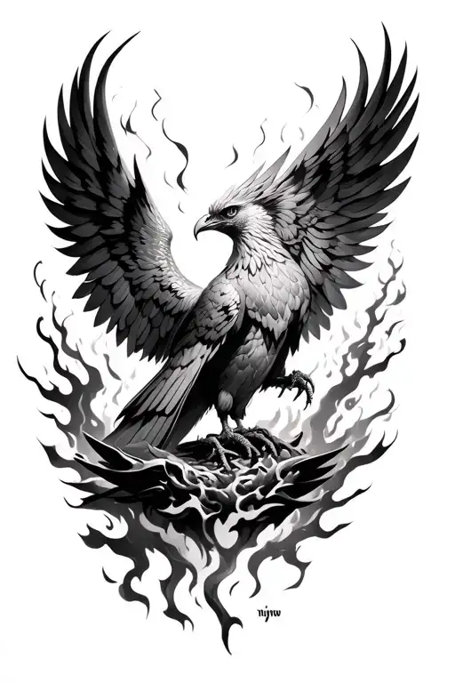 Phoenix Rising From Ashes With Liverpool Tattoo With Ynwa