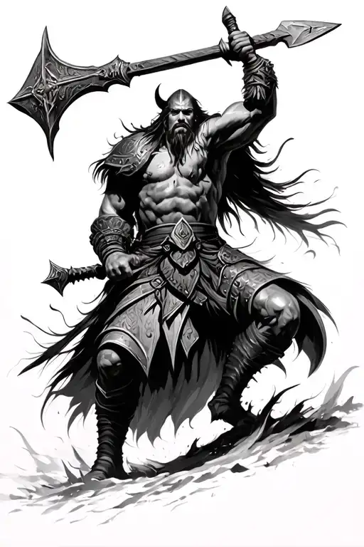 Viking Warrior Battling