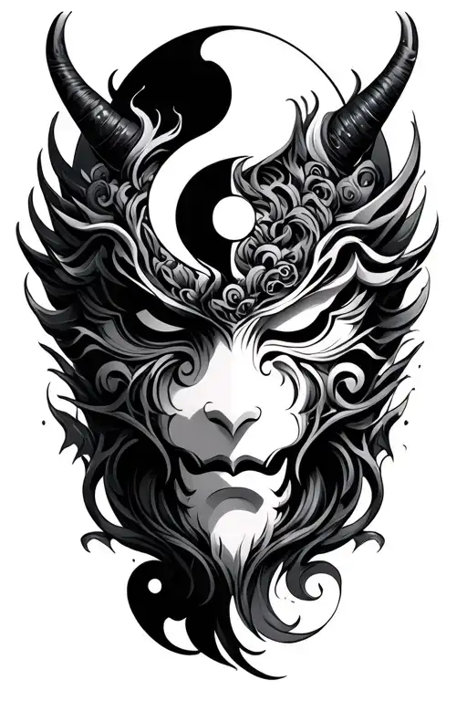 Yin Yang Oni Mask