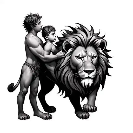 Escanor Lion Tattoo With The Son Around It