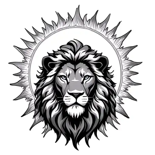 Escanor Lion Tattoo With The Sun Around It