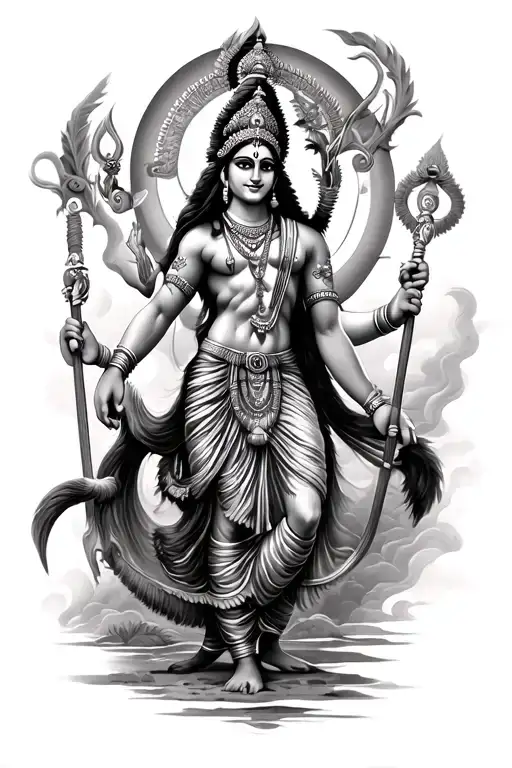 Lord Krishna Leading Arjuna