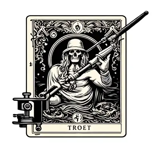 Tattoo Artist Tarot Card With Tattoo Machine