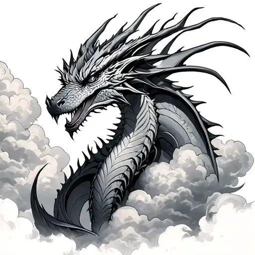 Electro Dragon In The Clouds