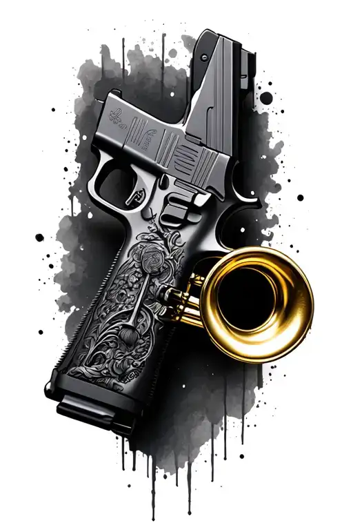 Glock Gun Morphed With A Trumpet