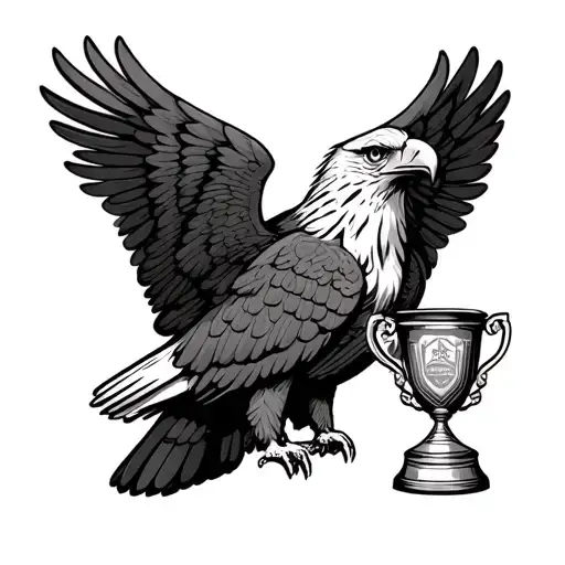 Whittlesea Eagle Holding Afl Premiership Cup With Its Wings