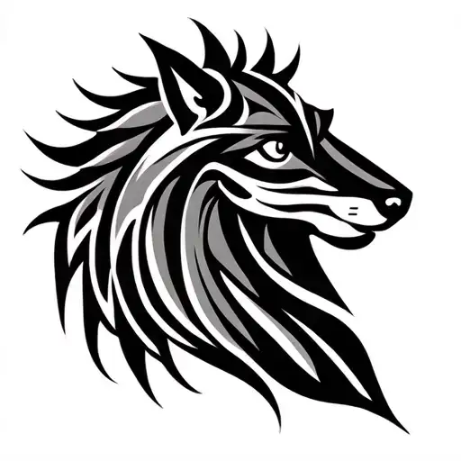 Fox And Pony Irish Tribal Symbols