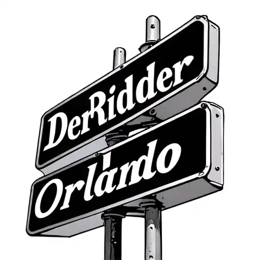 Street Sign Top Says Deridder Bottom Say Orlando