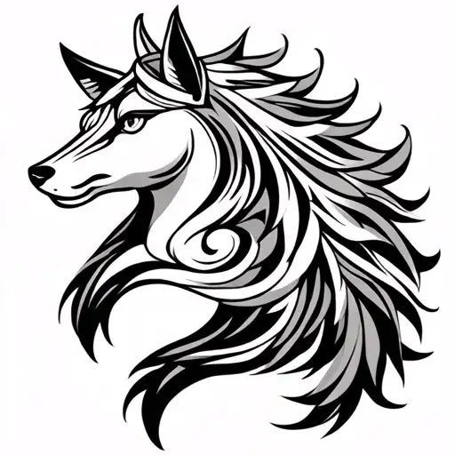 Fox And Pony Irish Tribal Symbols
