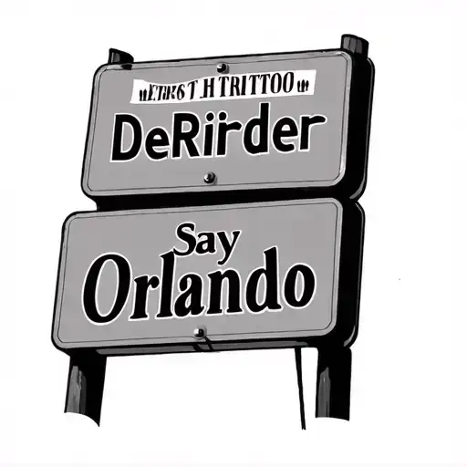 Official Street Sign Top Says Deridder Bottom Say Orlando