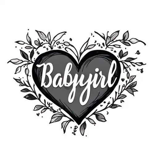 Babygirl Name With Heart Symbolizing Love
