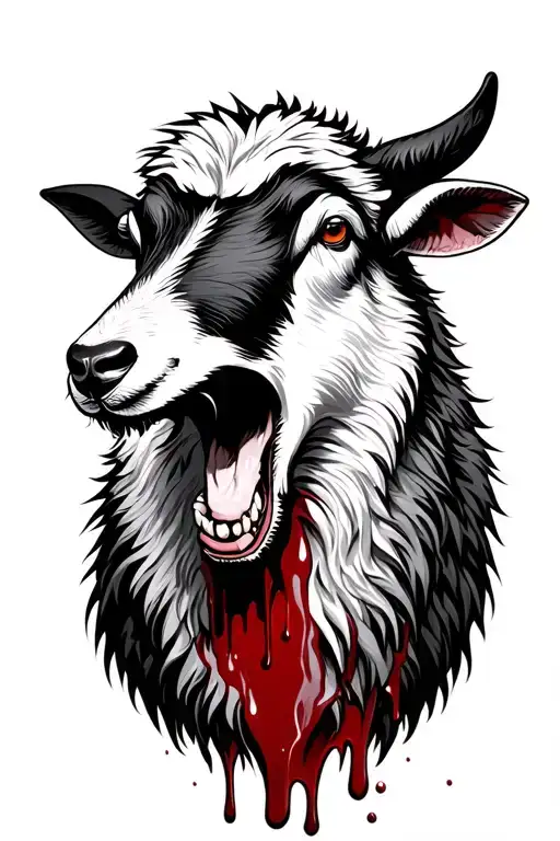Black Sheep Wearing Wolfs Skin Blood Dripping From Teeth