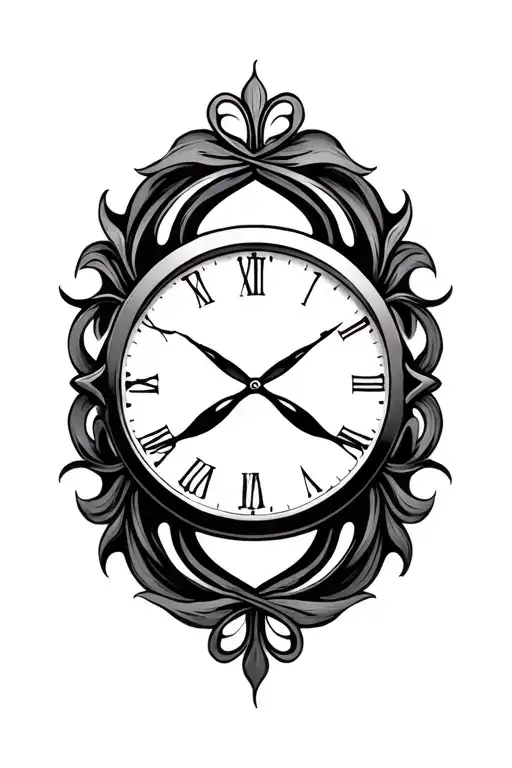 Double Clock Infinity Symbol Shaped