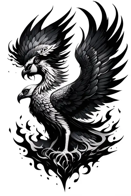 Feminine Phoenix Rising From The Ashes Symbolizing Overcoming