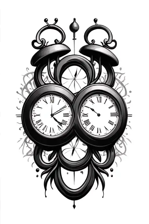 Double Clock Infinity Symbol Shaped