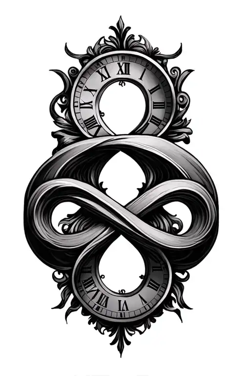 Double Clock Infinity Symbol Shaped