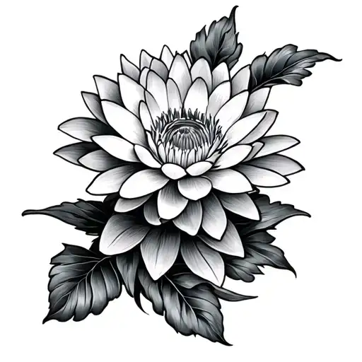Chrysanthemum And Water Lily