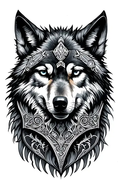 Shield Maiden Wolf Mandala