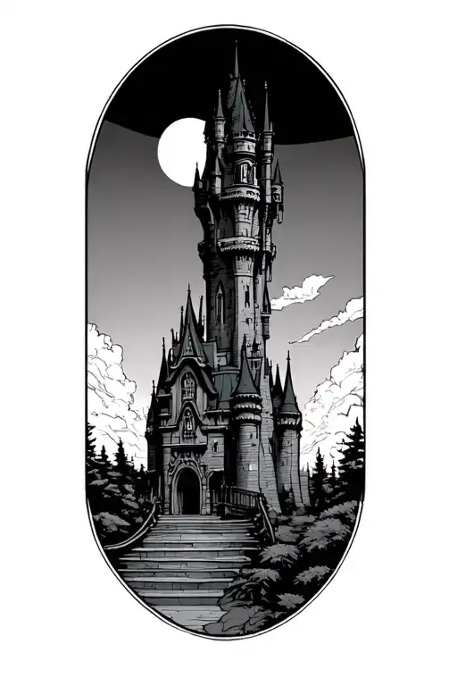 Nature And Tower Of Terror Disney World In Thin Lines