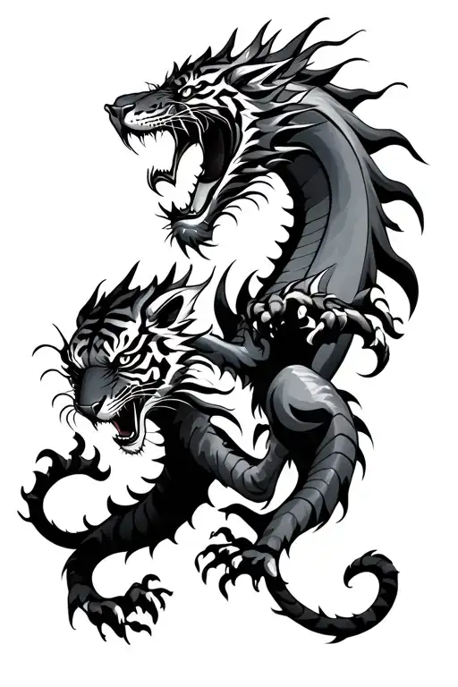 Dragon And Tiger Fighting