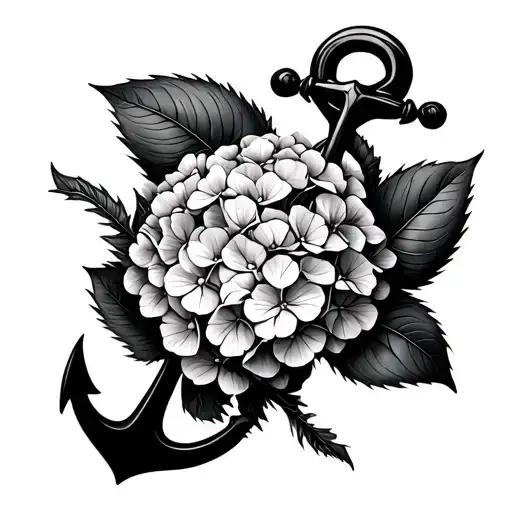 Hydrangea With An Anchor Intertwined