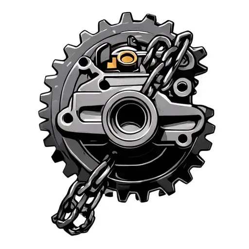 Sprocket With Chain And Carburetor