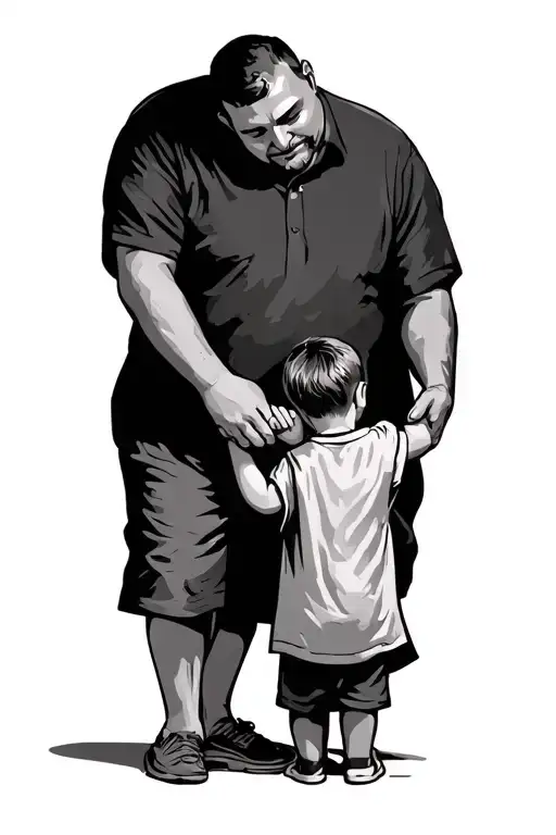 Dad And Son Holding Hands