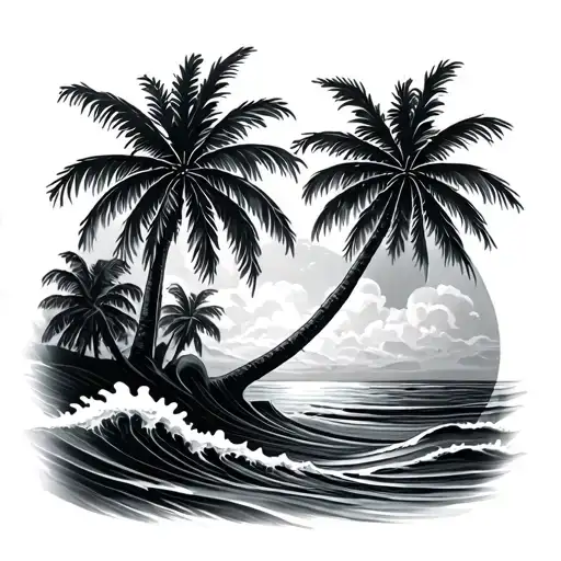 Palm Trees And Waves