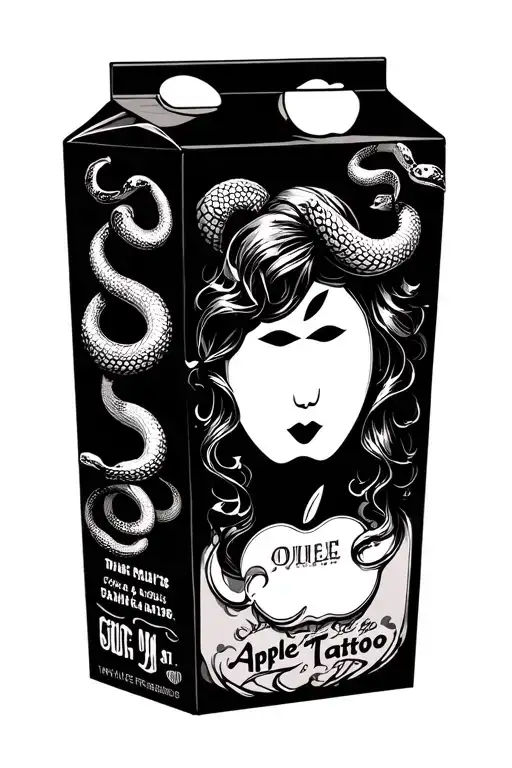 Apple Juice Carton With Snakes Wig On Top