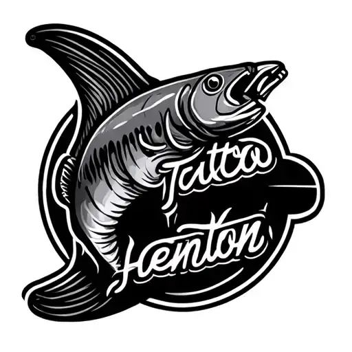 Fishing Rod With Henton Written In The Line