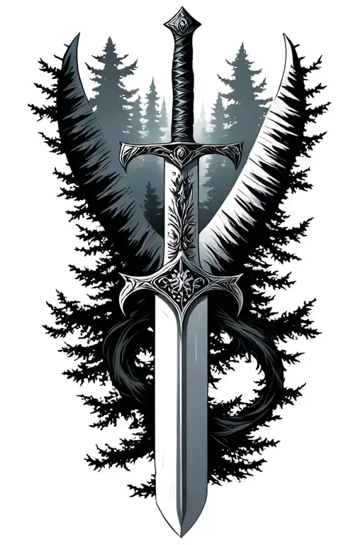 Sword With From Treeline