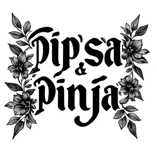 The Name Pipsa And Pinja In Artistic Letters