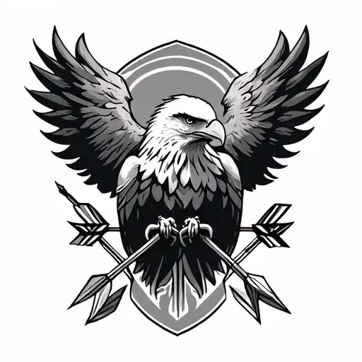 Eagle With Arrows Representing Progress