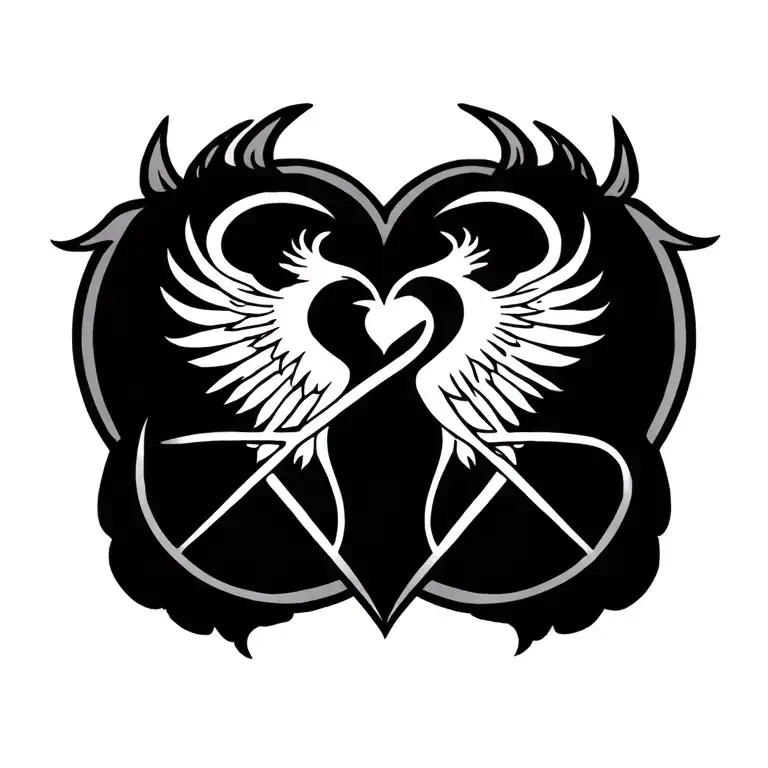 Phoenix Pentagram Hearth Symbol Infinity Symbol Combined