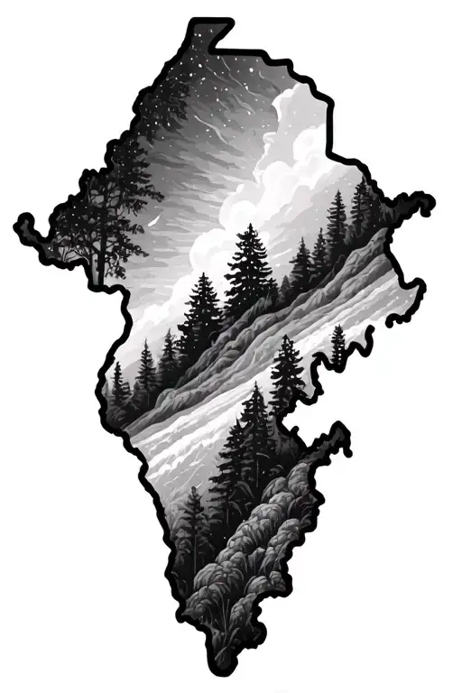 West Virginia State Outline Filled