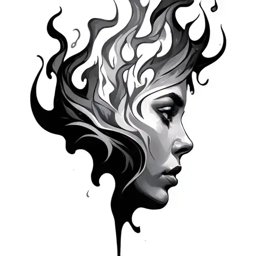 Match With Flame And Smoke That Looks Like A Persons Shape