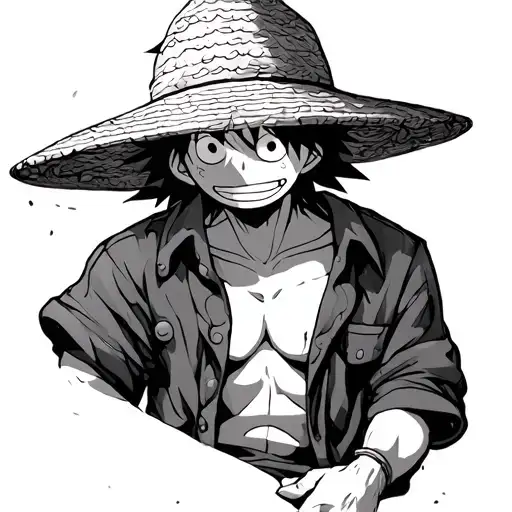 Luffy Simple Thick Lines