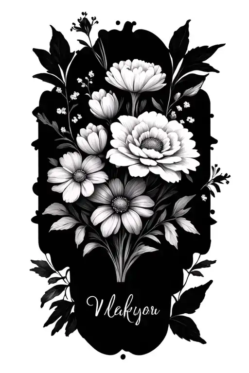 Name And Birth Flower Bouquet