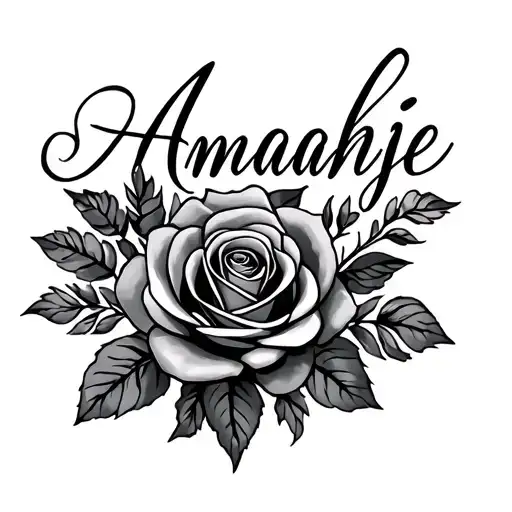 Amahje Name With Roses