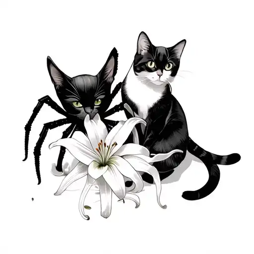 Spider Lily And Cats