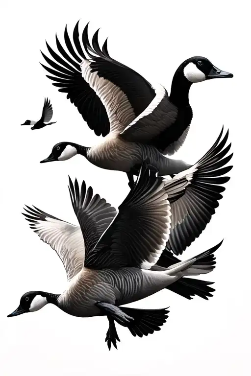 Geese Flock Flying