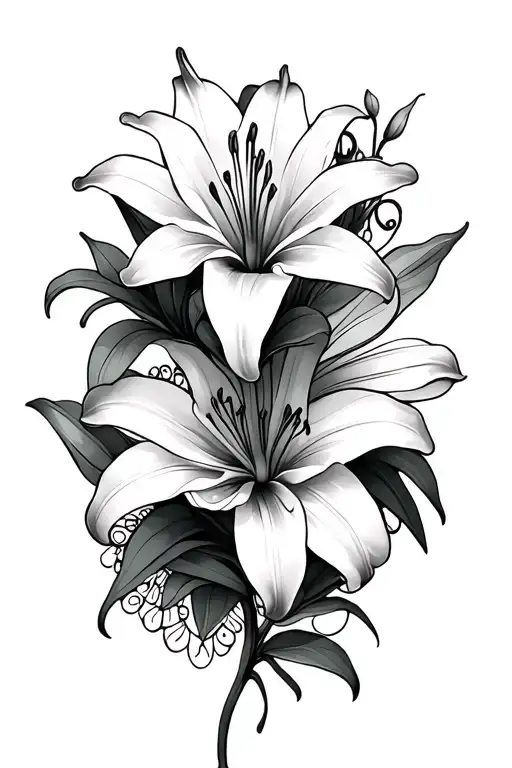 Lily With Mandalas With Lilies