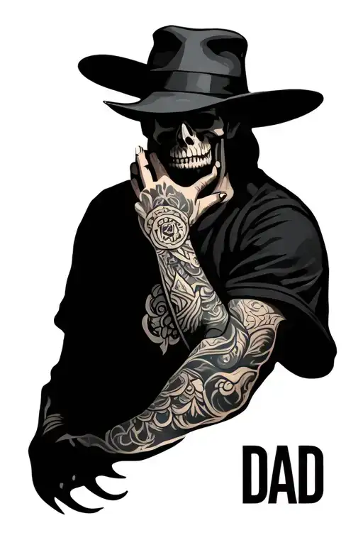 Dad Tatttoo For Downward In Front Forearm