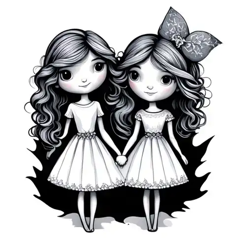 Father 2 Daughters Holding Hands