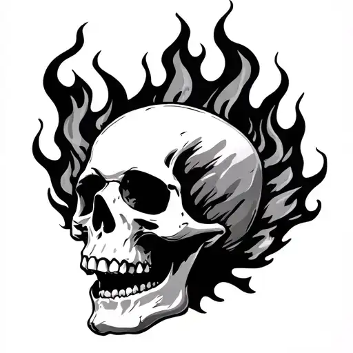 Skull And Fire Coming