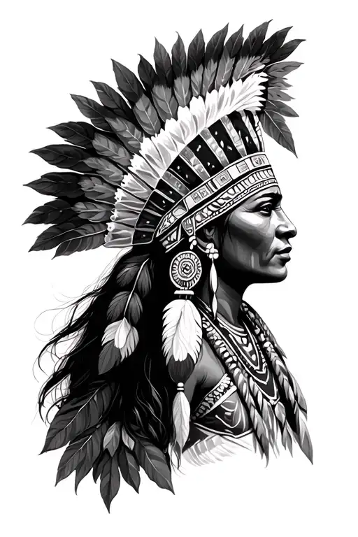 Brazilian Indian With Headdress