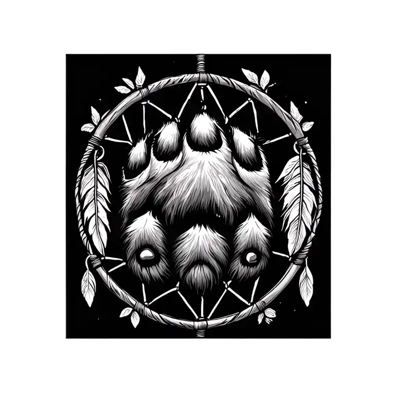 Bear Paw In Dream Catcher