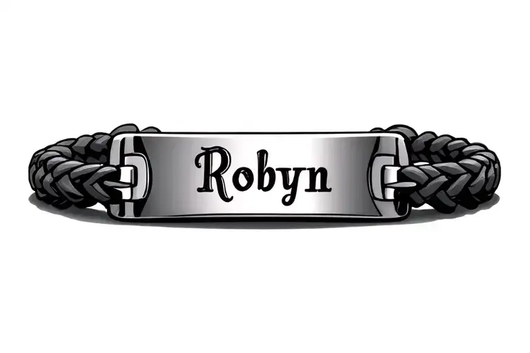 Mens Identity Bracelet With Name Robyn On It