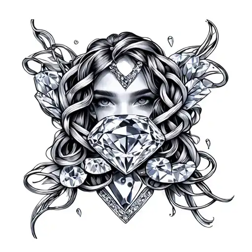 Diamonds Girl Lock Intertwined