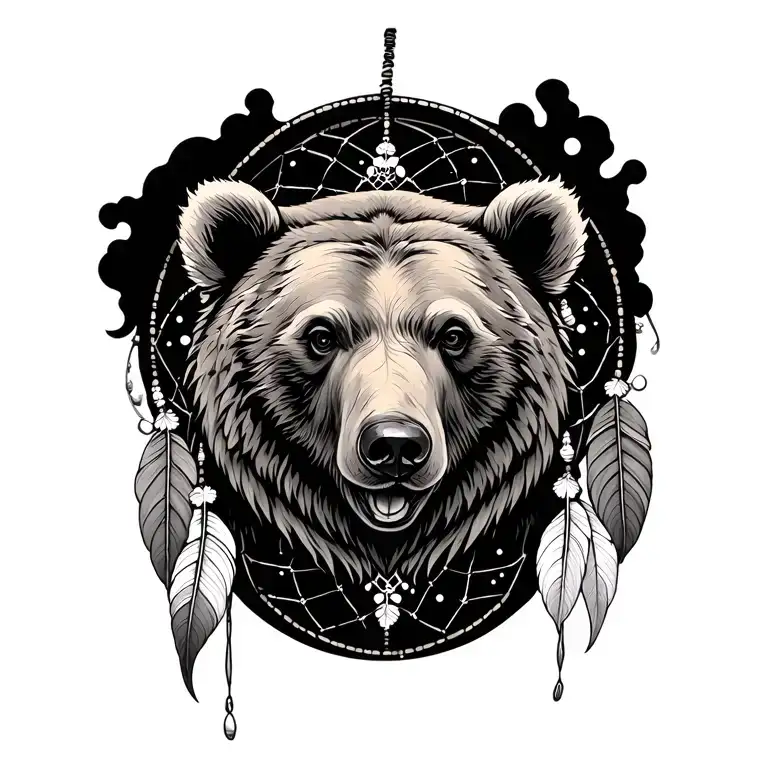 Bear In Dream Catcher